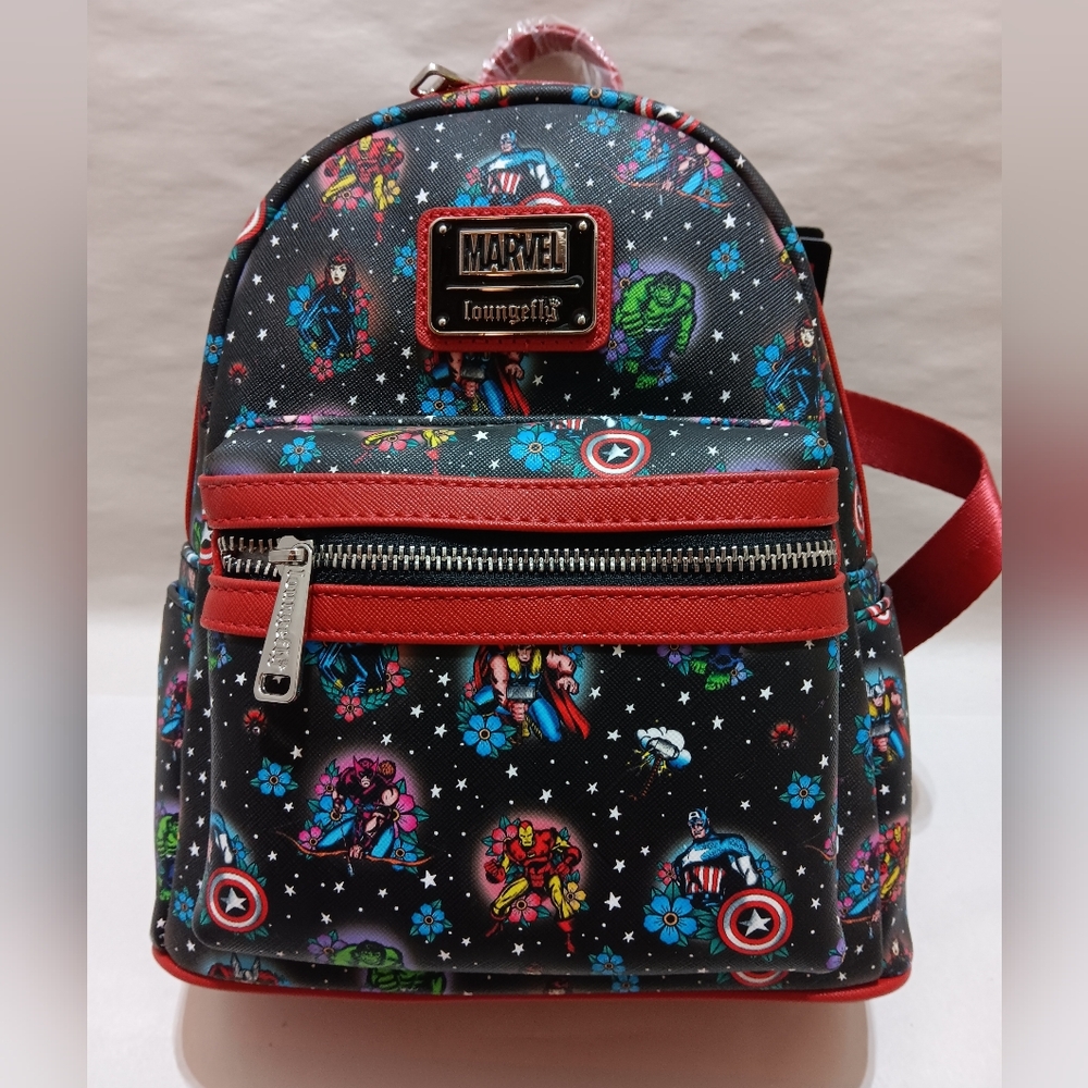NWT Loungefly Marvel Avengers Tattoo Mini Backpack - Capt America, Hulk, More!